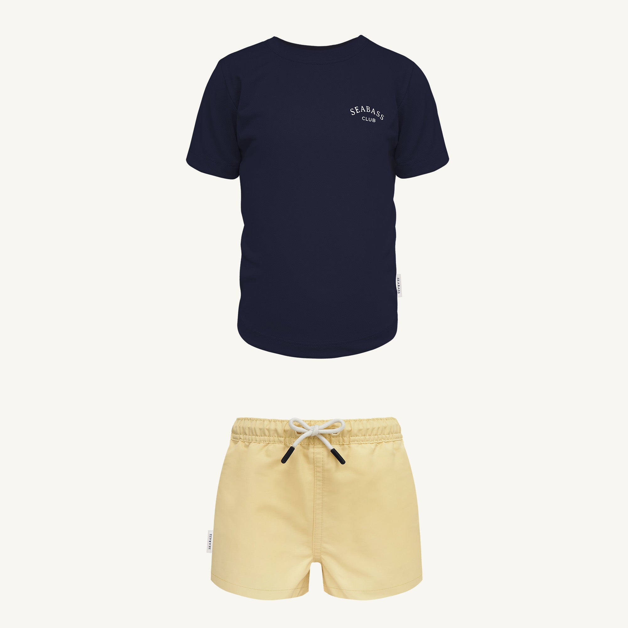 UV Swim Set - Short Lemon and T-Shirt Navy
