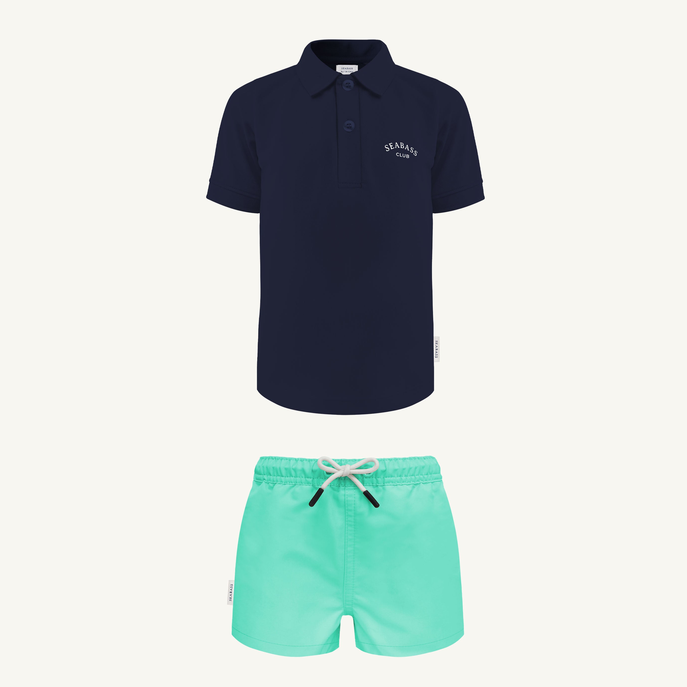 UV Swim Set - Short Neo Mint and Polo Navy