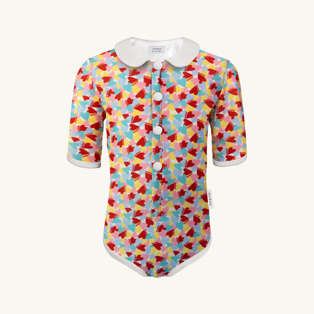 Baby Girl UV Swimsuit Coco Paris - multicolor hearts