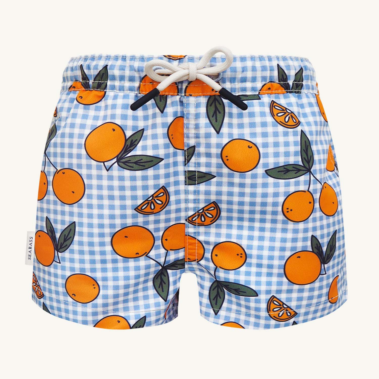 Boy UV Swim Short Corsica - orange blue gingham